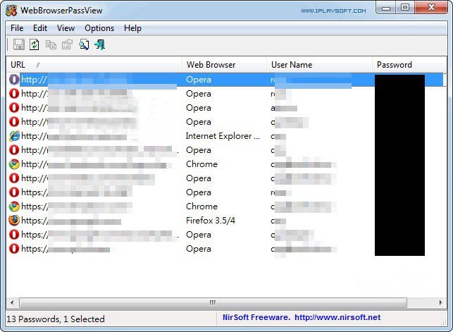 WebBrowserPassView电脑版下载1.91 浏览器密码查看工具