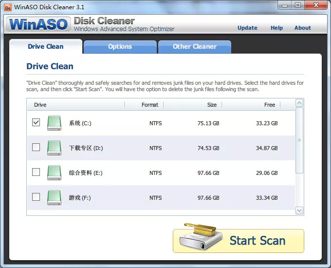 磁盘文件清理WinASO Disk Cleaner电脑版下载v3.1.0