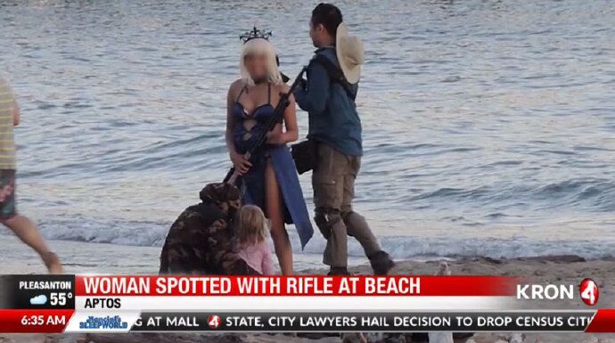 外媒报道，加利福尼亚海滩警官不建议游客手持枪械出现在公共场合