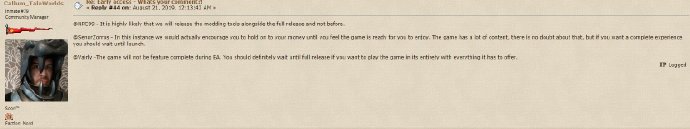 《骑砍2》正式版发布前或不推出MOD工具 EA版内容不完整