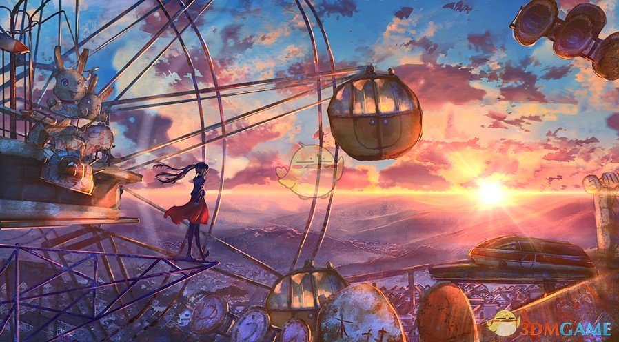 《Wallpaper Engine》天空遐想摩天轮动漫风动态壁纸百度云下载