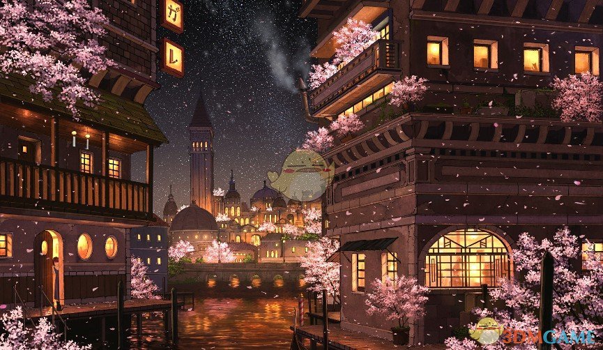 《Wallpaper Engine》樱花夜景动态壁纸百度云下载