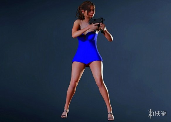 《生化危机2：重制版》克莱尔蓝色吊带连衣裙MOD电脑版下载