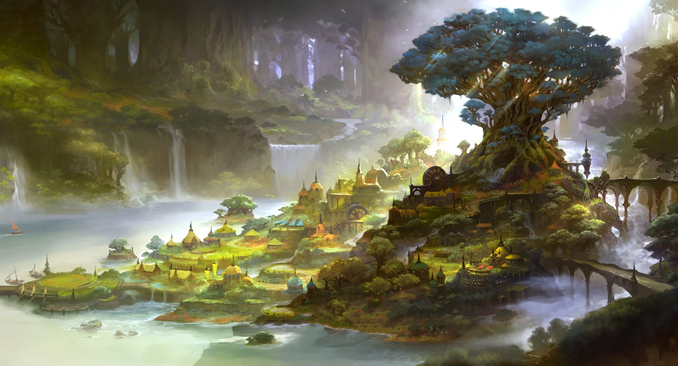 Wallpaper Engine 最终幻想14森之城的早晨绘图 动态壁纸百度云迅雷下载