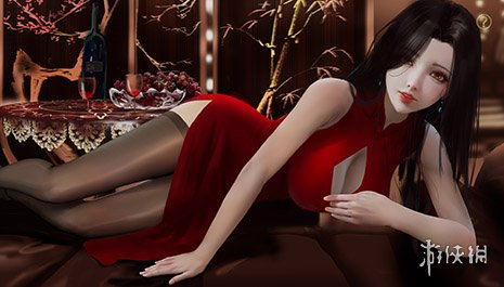 《梦2：不眠之夜》红色开胸旗袍黑丝袜美女壁纸电脑版下载