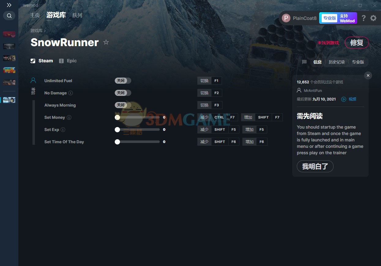 雪地奔驰 V21 09 10六项修改器 Mrantifun Steam 电脑版下载 叽哩叽哩游戏网acg G站
