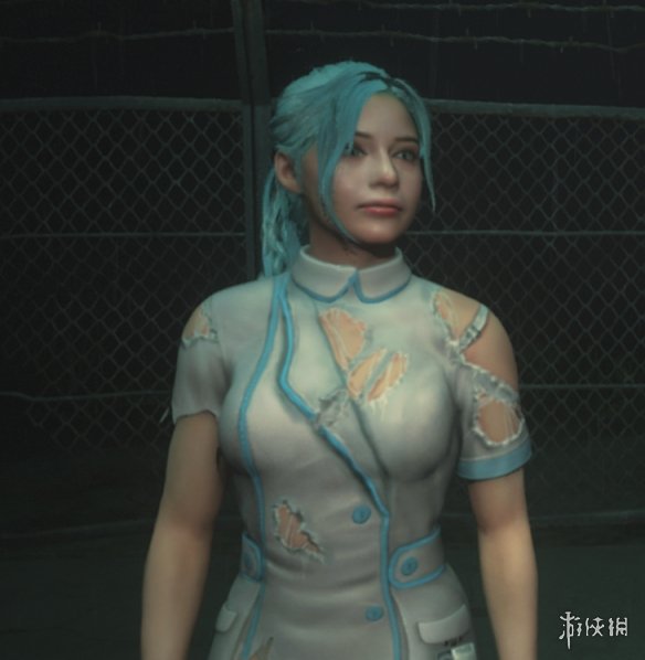 《生化危机2：重制版》克莱尔蓝发破损护士装MOD电脑版下载