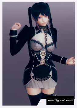 《AI少女》黑色双马尾哥特风格短裙美少女MOD电脑版下载