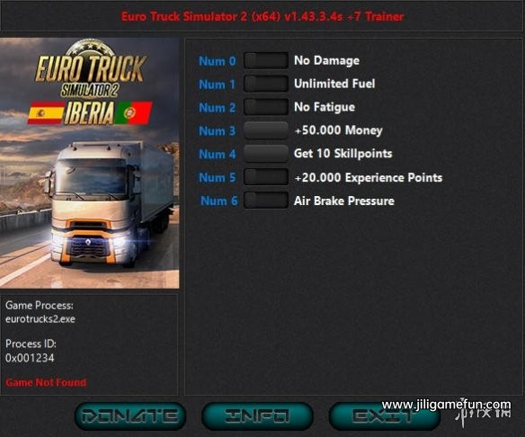 《欧洲卡车模拟2》v1.44.1.1七项修改器HOG版电脑版下载