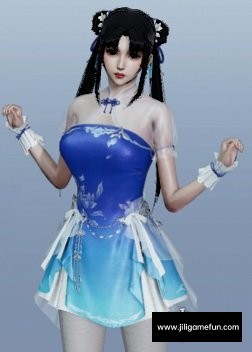 《AI少女》水蓝裙双丸子头少女MOD电脑版下载