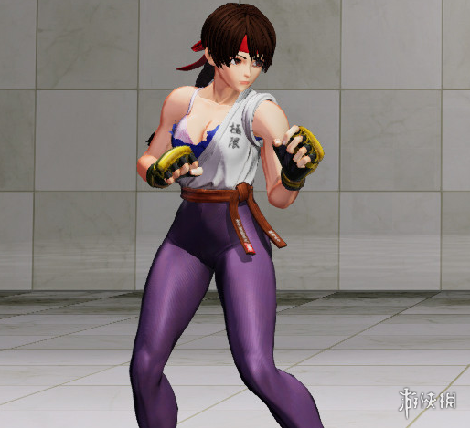 《拳皇15》尤莉战损上衣紫色紧身裤形象MOD电脑版下载