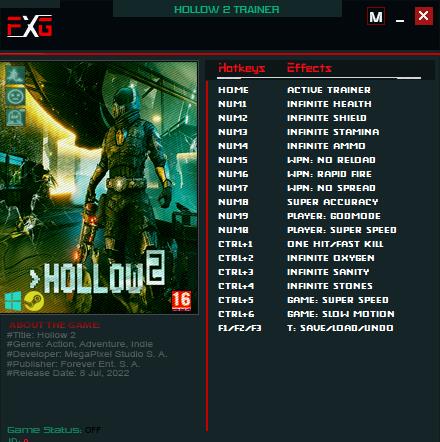 《Hollow 2》v2022.07.18十七项修改器[FutureX]电脑版下载