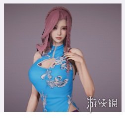 《AI少女》蓝色旗袍性感紫发美女MOD电脑版下载