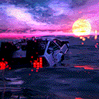 Wallpaper Engine 夕阳与海上漂浮的车 动态壁纸电脑版下载