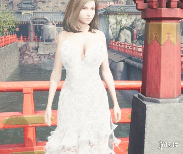 《最终幻想7：重制版》新娘蒂法少女粉蕾丝婚纱裙MOD电脑版下载