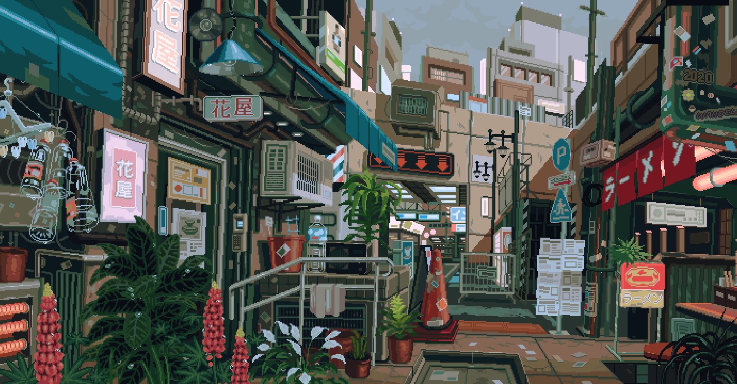 Wallpaper Engine 像素艺术日式街道场景 动态壁纸电脑版下载