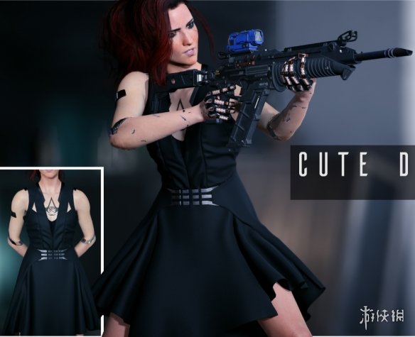 《赛博朋克2077》女性黑色连衣裙MOD电脑版下载