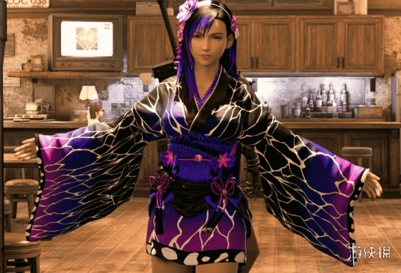 《最终幻想7：重制版》蒂法紫罗兰花纹和服MOD电脑版下载