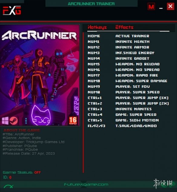 《ArcRunner》v1.0.0.2十五项修改器FUTUREX版电脑版下载