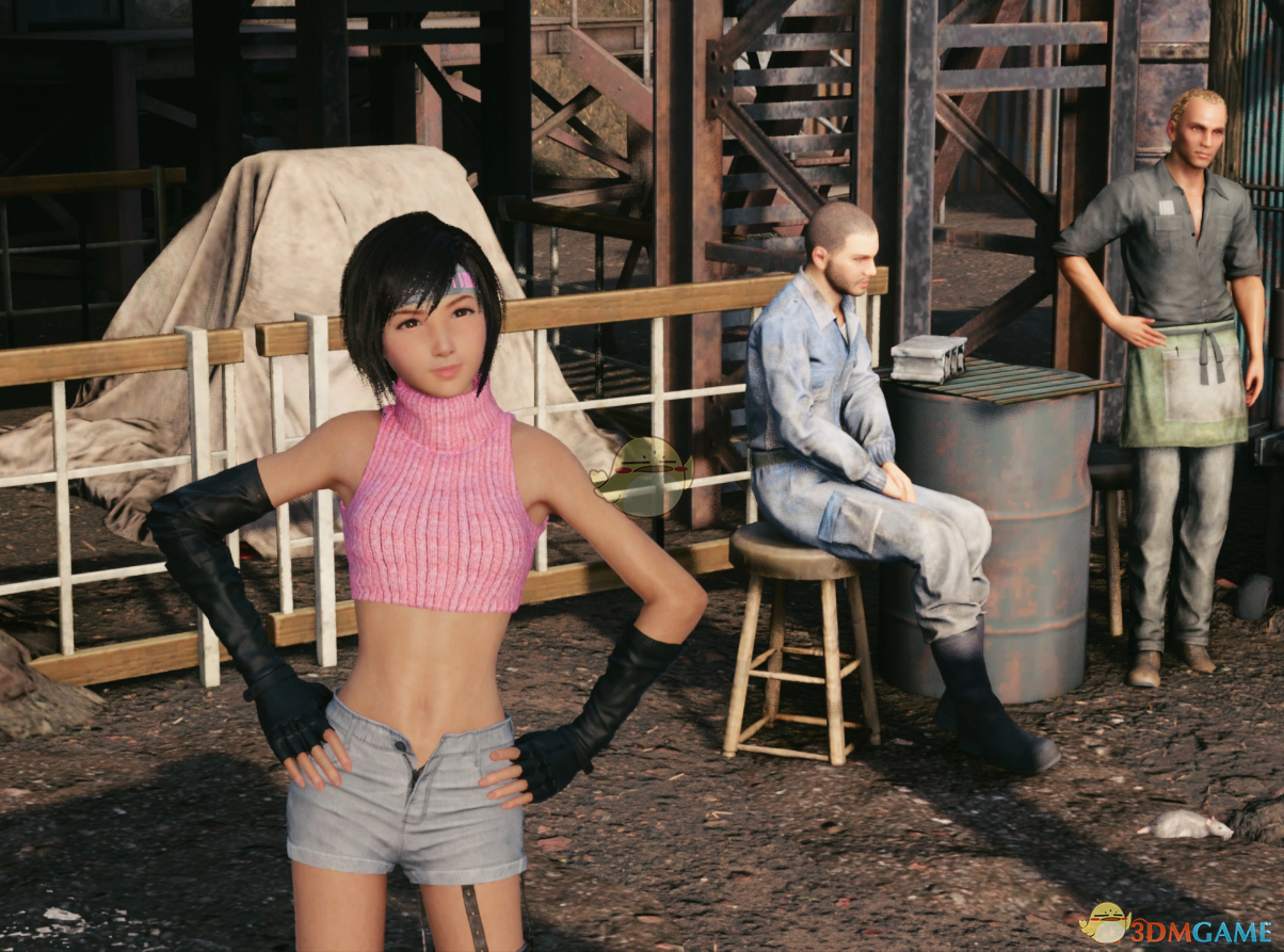 《最终幻想7：重制版》尤菲的红色斗篷和粉色去除护肩服装MOD电脑版下载