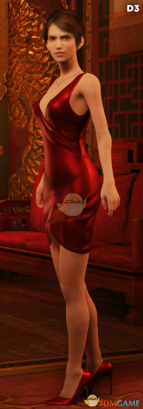《最终幻想7：重制版》梅红唇眼影穿酒红礼裙的正红美甲杰西合集MOD电脑版下载