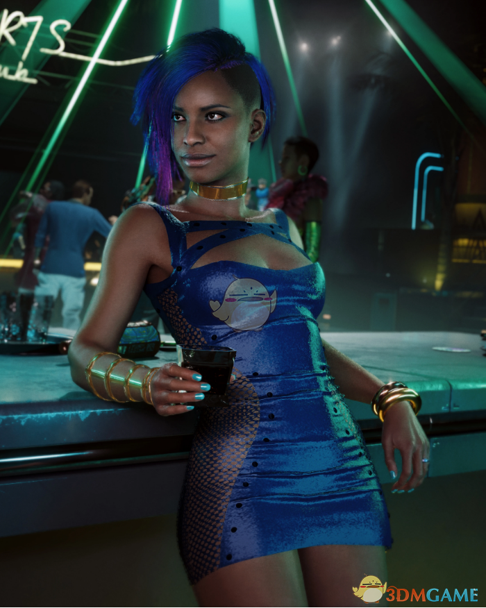 《赛博朋克2077》 军蓝色迷你网纹裙EBB MOD电脑版下载