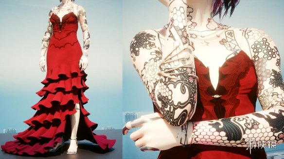 《赛博朋克2077》最终幻想7爱丽丝叠层连衣裙v1.1[支持v2.1]电脑版下载