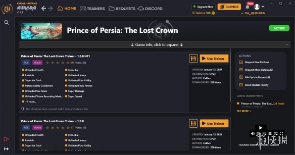《波斯王子：失落的王冠》十五项修改器[CHEATHAPPENS]电脑版下载