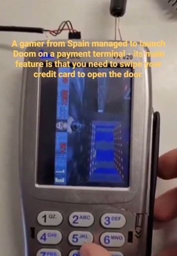 程序员在信用卡POS机游玩《毁灭战士》
